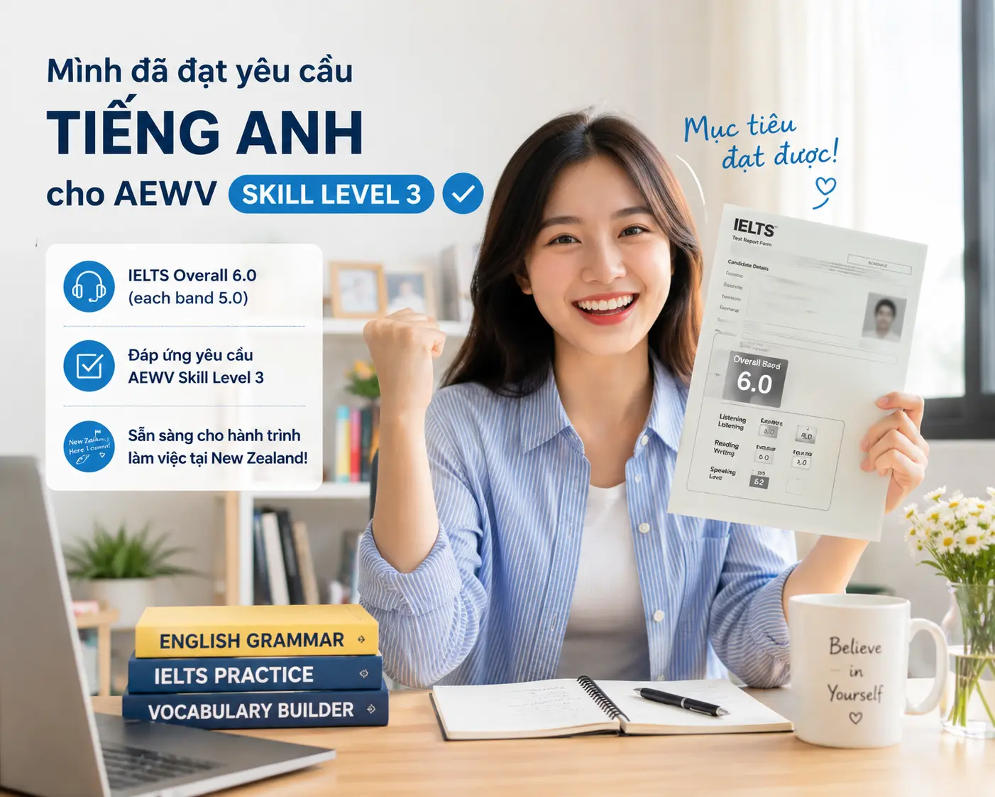 [25.5.2026] Yêu cầu tiếng Anh đối với AEWV skill level 3